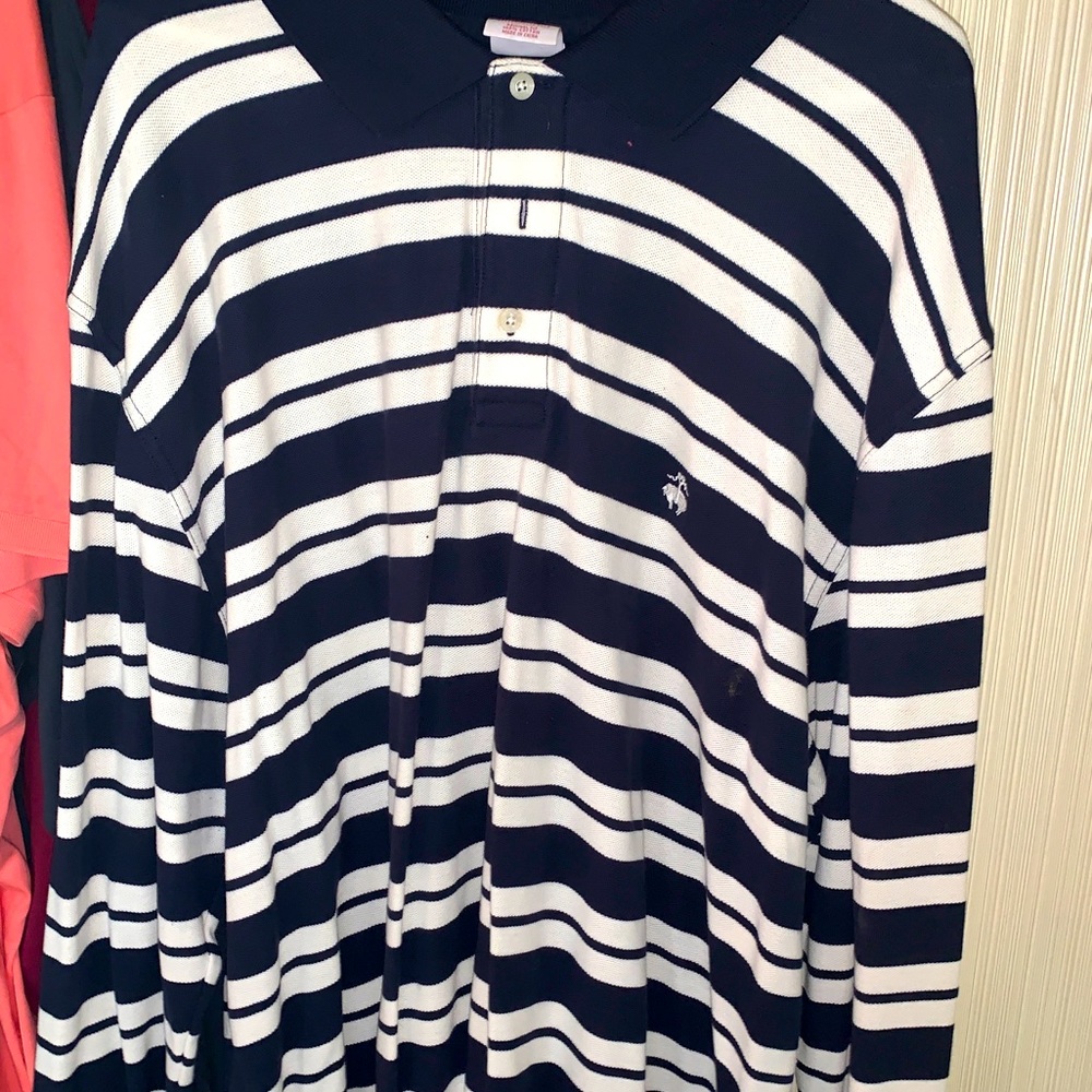Navy stripe Brooks Brothers longsleeve rugby shirt